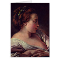 Young Girl Jeune fille by Francois Boucher Greeting Card
