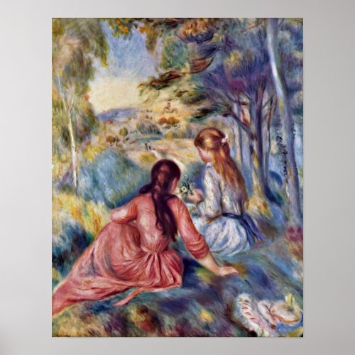 Young Girl On The Meadow By Pierre-Auguste Renoir Print
