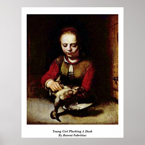 Young Girl Plucking A Duck By Barent Fabritius Print