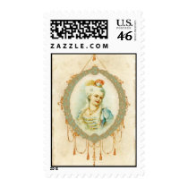Young Girl Vintage French Style Postage Stamp