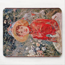 Young Girl With A Cage By Morisot Berthe Mouse Pads