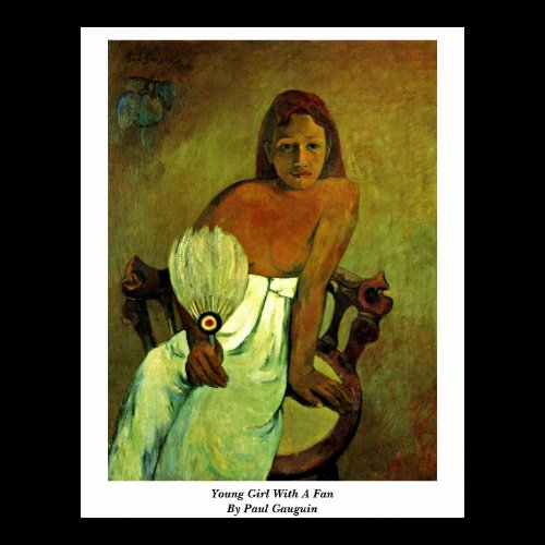 Young Girl With A Fan By Paul Gauguin Poster