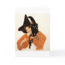 Young Girl with Black Kitty cards