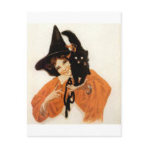Young Girl with Black Kitty postcards by vintagehalloween Young Girl with Black Kitty postcards