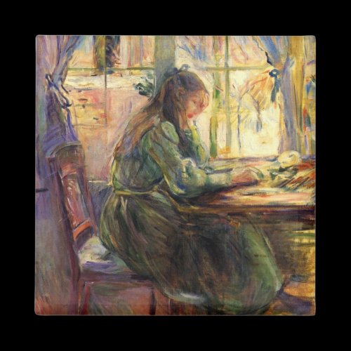 Young girl writing by Berthe Morisot Fridge Magnet