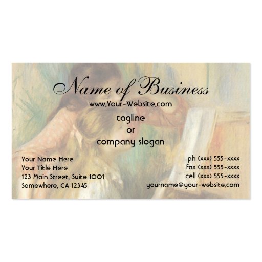 Young Girls at the Piano by Pierre Auguste Renoir Business Cards (front side)
