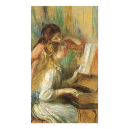 Young Girls at the Piano by Pierre Auguste Renoir Business Cards (back side)