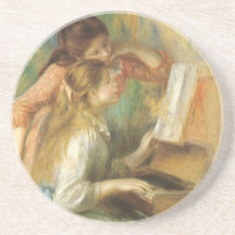 Young Girls at the Piano by Pierre Auguste Renoir Drink Coasters