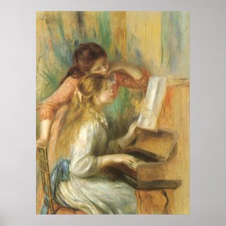 Young Girls at the Piano by Pierre Auguste Renoir Poster