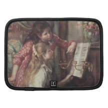 Young Girls at the Piano, Renoir Impressionism Art Folio Planner