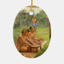 Young Girls Preparing Kava - John LaFarge Ornaments