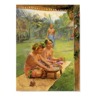 'Young Girls Preparing Kava' - John LaFarge Poster print