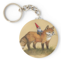 Young Gnome and Fox Keychain