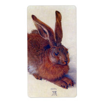 Young Hare by Albrecht Durer, Renaissance Art Shipping Label