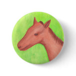 Young horse in watercolor buttons