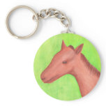 Young horse in watercolor keychains
