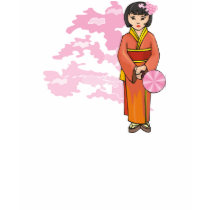 Young Japanese Girl With Cherry Blossoms t-shirts