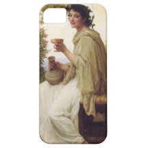 Young lady drinking wine iPhone 5 cases