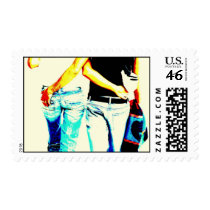 Young love in Madrid, Spain postage