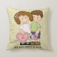 Young love throw pillow
