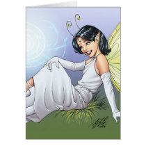 girl, magic, magical, elf, fairy, faerie, comic, art, al rio, anntennae, butterfly, wings, angel, dress, wizards, witches, Card with custom graphic design