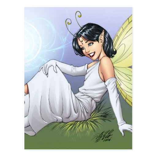 Young Magical Elf Fairy by Al Rio Post Card