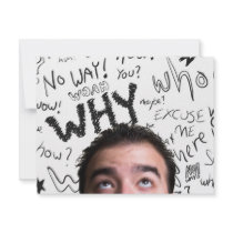 Young Man Thinking Custom Invite