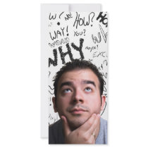 Young Man Thinking Full Color Rack Card