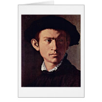 Young Man With A Lute Detail By Angelo Bronzino Greeting Cards