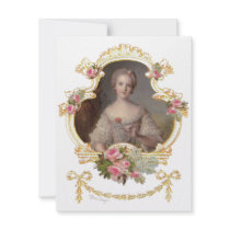 Young Marie Antoinette Pink Roses Card Invitation