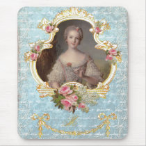 Young Marie Antoinette with Pink Roses Mousepads