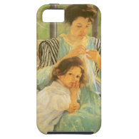 Young Mother Sewing by Mary Cassatt, Vintage Art iPhone 5 Covers