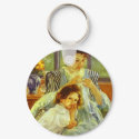 Young Mother Sewing keychains by vintagegiftmall Young Mother Sewing keychains