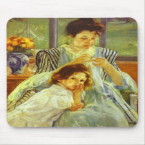 Young Mother Sewing, Mary Cassatt Mousepad