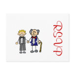 Young Old Gay Wedding Postcard