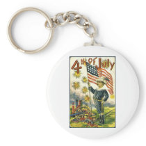 Young Patriot on the 4th of July Key Chain