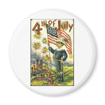 Young Patriot on the 4th of July Fridge Magnet