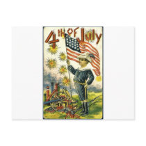 Young Patriot on the 4th of July Post Card