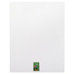 Young peacock Green Grass Orange Flowers Customized Letterhead