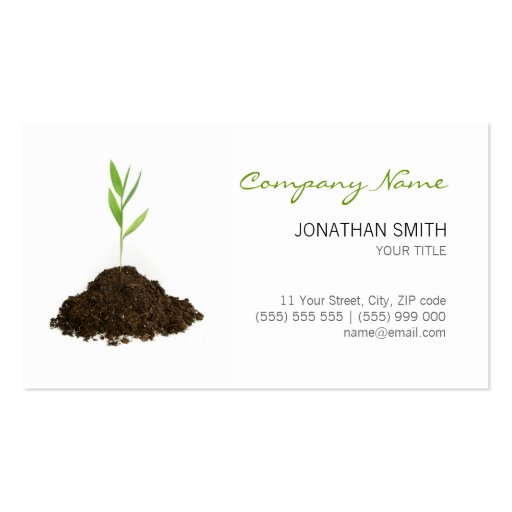Young Plant business card (front side)