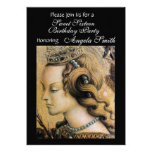 YOUNG PRINCESS SWEET 16 PARTY black Custom Invitation