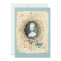Young Queen Marie Antoinette Butterfly Print Card invitations