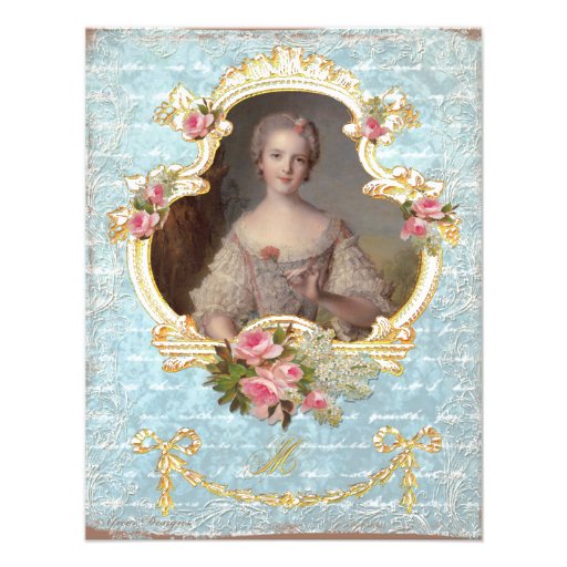 Young Queen Marie Antoinette Pink Roses Invitation