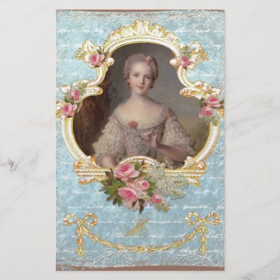 Invitation Stationery on Young Queen Marie Antoinette Pink Roses Invitation Stationery Paper