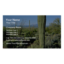 Young Saguaro Cacti, Flowering Ocotillo flowers Business Card