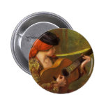 Young Spanish Woman by Renoir, Impressionism Art Pinback Button