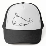Young Whale Spouting Off in Black and White Sketch Trucker Hat