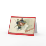 Young Witch &amp; Black Cat - Halloween Card