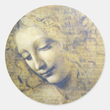 young woman 2 round sticker