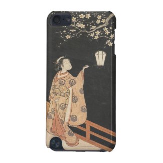 Young Woman Admiring Plum Blossoms at Night art iPod Touch (5th Generation) Cover